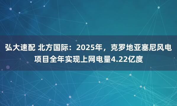 弘大速配 北方国际：2025年，克罗地亚塞尼风电项目全年实现上网电量4.22亿度